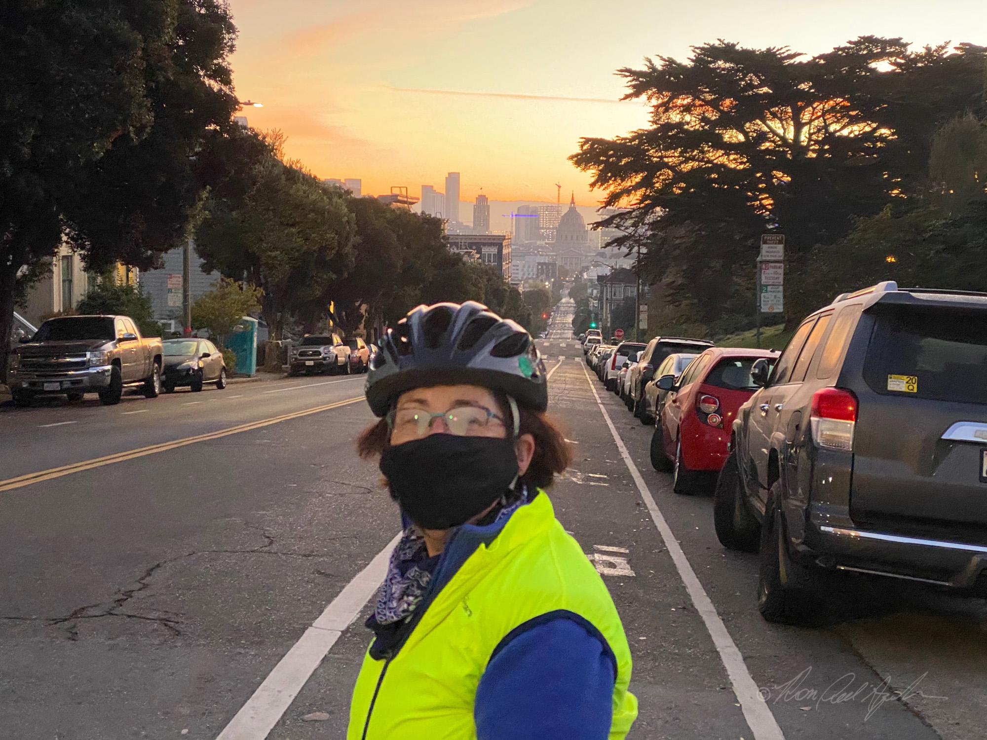 Nancy Crowley cycling to work on 61st birthday.jpg